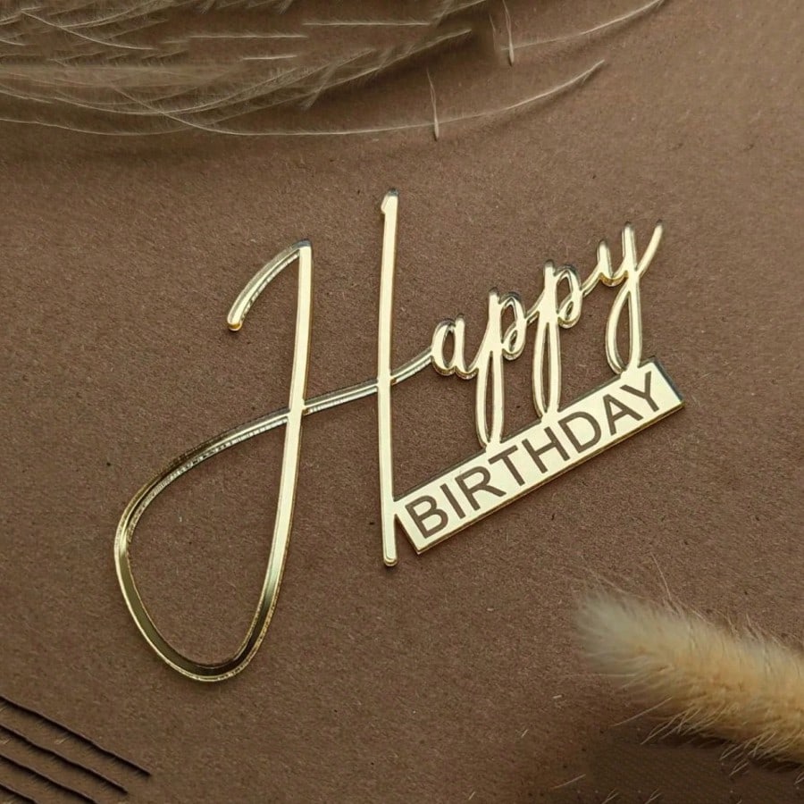 Taart Toppers - Cake topper Goud - One - 19cm - Zorg voor Party online feestartikelen en ballondecoraties