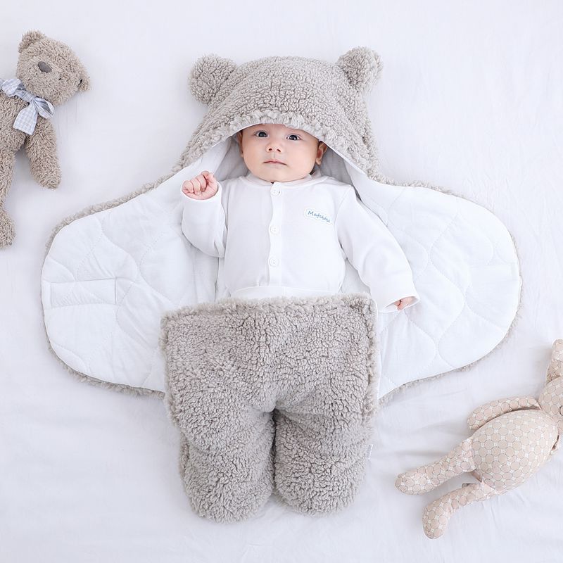Baby Wrap Swaddle Bear Blanket for Newborn Sleeping Bag Unisex Babie Shawl Blanket Suit Organic Swadding Scarf 100% Cotton Warm