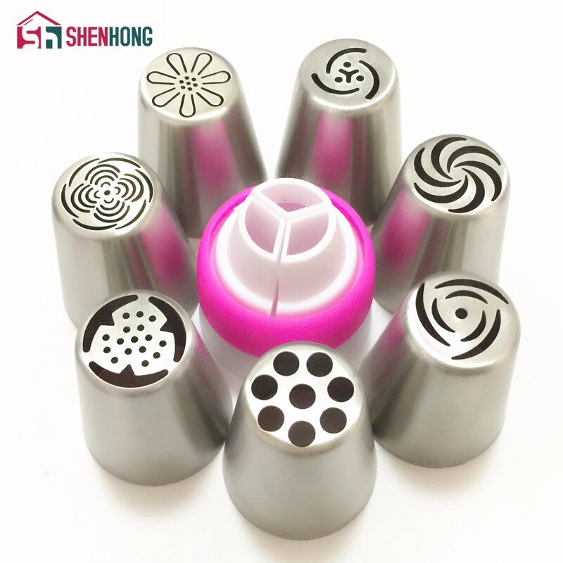 SHENHONG końcówki do szprycy cukierniczej zestaw rosyjskie dysze szpryc do ciasta róża kwiat liść Cupcake ciasto dekorowanie: Style  3