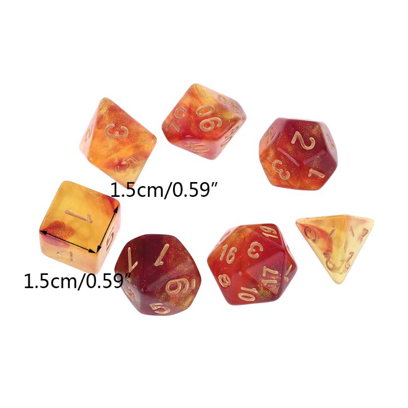 Neue 7 stücke D20 polyedrisch Würfel funkeln Doppel Farben 20 Seitige Würfel Tisch Brettspiel für Bar Verein Party