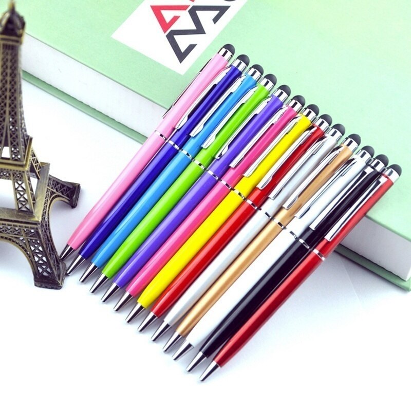 5 stk 2 in 1 touch screen stylus pen+kuglepen tablet smartphone nyttig tablet p til pad smartphone