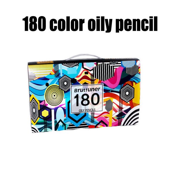 Brutfuner 150/180/260/520color water-soluble colored pencil student art wood oily pencil statione: Oily 180 colors