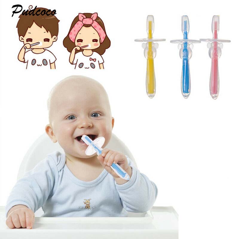 cepillo de dientes de silicona para niños lindo divertido niños Manual niños niñas cepillos de dientes