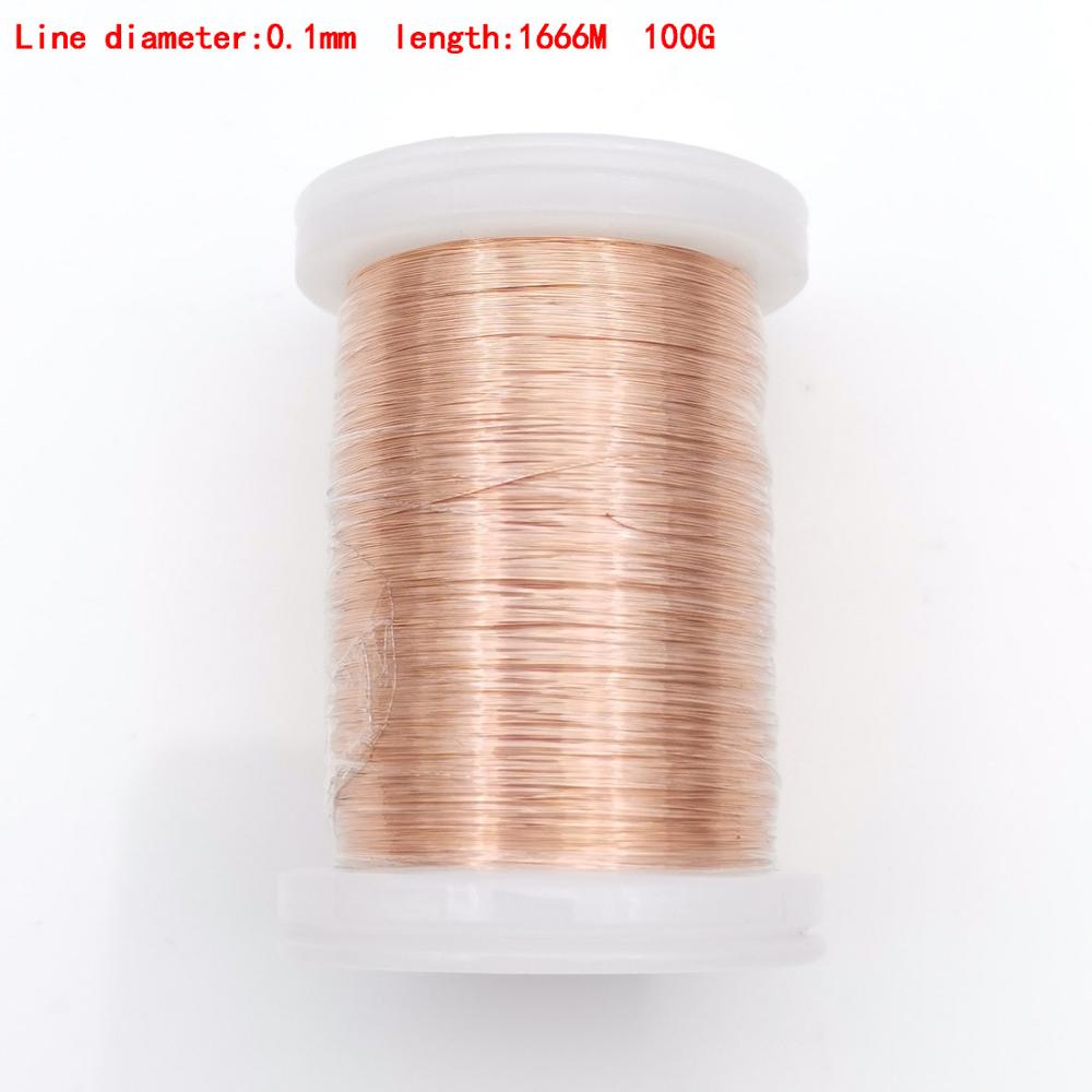 Qa -1-155 magnettråd 0.13mm 0.16/ 0.2 / 0.25mm 100g 2 uew emaljerad koppartråd magnetisk spolelindning elektromagnetisk induktion: 0.1mm 100g