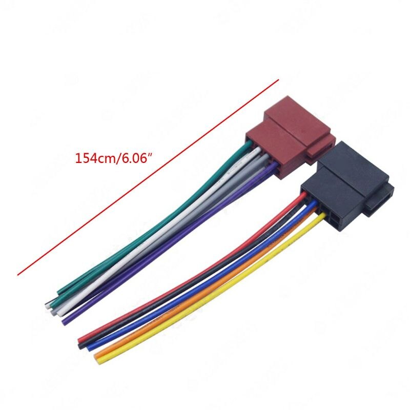 1 par de conectores de conexión ISO hembra estéreo Universal para coche, Cable de cableado, arnés estéreo, línea trasera modificada