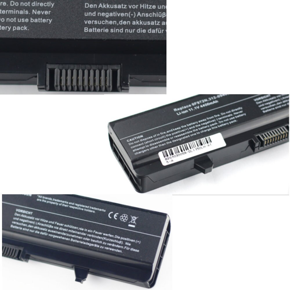 Bærbar batteri  dl1525lh for dell inspiron 1545 1525 1526 1546 x284g 1440 ru573 wp193 wk381 wk380 xr697 xr694 vostro 500 v500