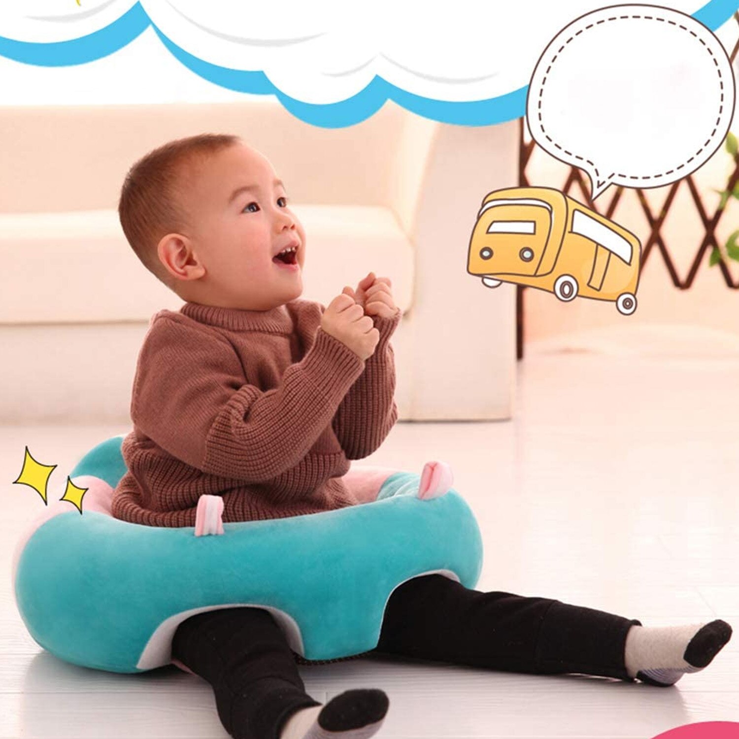 Baby dejlig blød siddende lærestol spædbarn støtte sæde pude pude fodring stol beskyttere plys legetøj til drenge piger