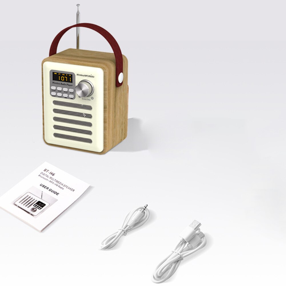 Retro Portable Bluetooth 5.0 DAB Multifunctional Clock TF Card Slot Aux Stereo FM Digital Radio Speaker MP3 Player LCD Display