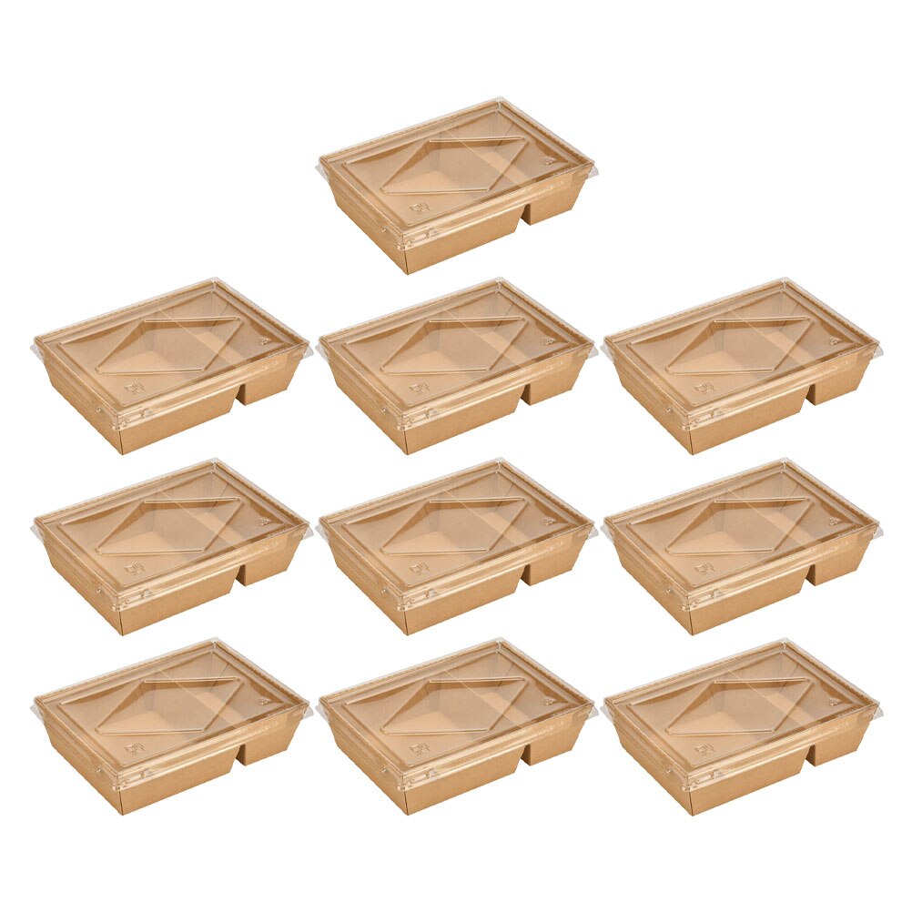 20 Pcs Food Takeaway Boxes Eco-friendly Potato Chips Boxes with Lids (Brown): Default Title