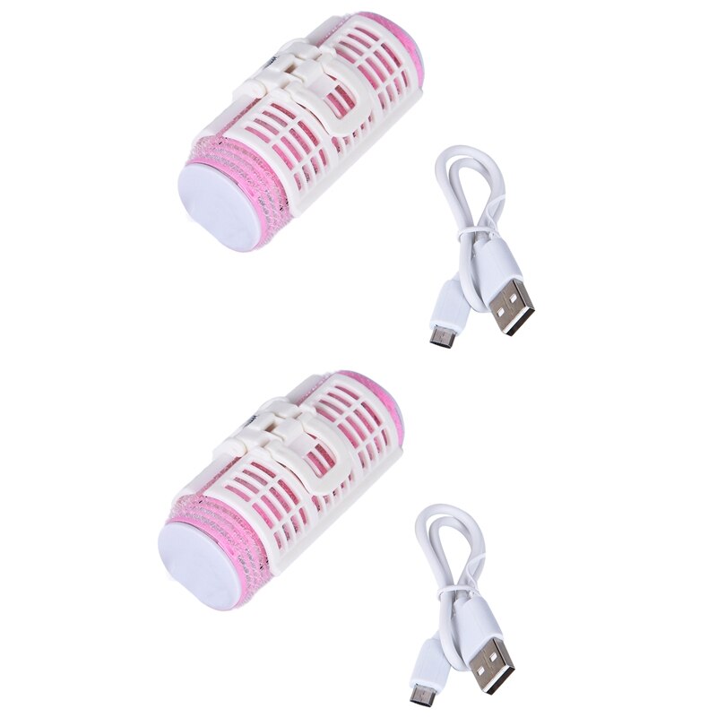 2Pcs/Set USB Heated Self-Adhesive Hair Rollers DIY Curlers Hair Styling Tool Curls Hairdressing Tools: Default Title