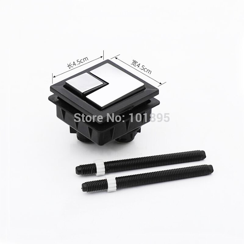 ABS Material Chrome with Black Color Square Models of Toilet Flush Valve Push Button