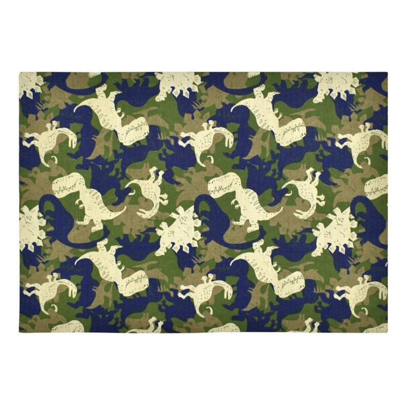 Enveloppe de taie d&#39;oreiller en coton pour enfants, housse de coussin pour bébé, douce et respirante, pour 13x18 pouces, 14x19 pouces, 12x16 pouces: Camouflage dinosaur