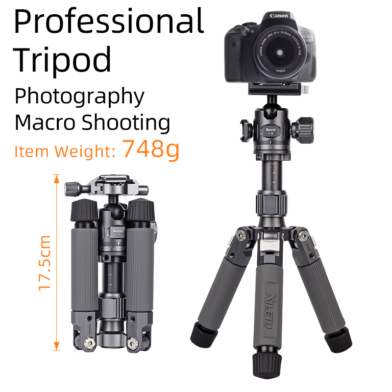 Xiletu  m5g mini bärbart lättviktigt resestativ bordsvideo ministativ med 360 graders kulled för kamera dslr