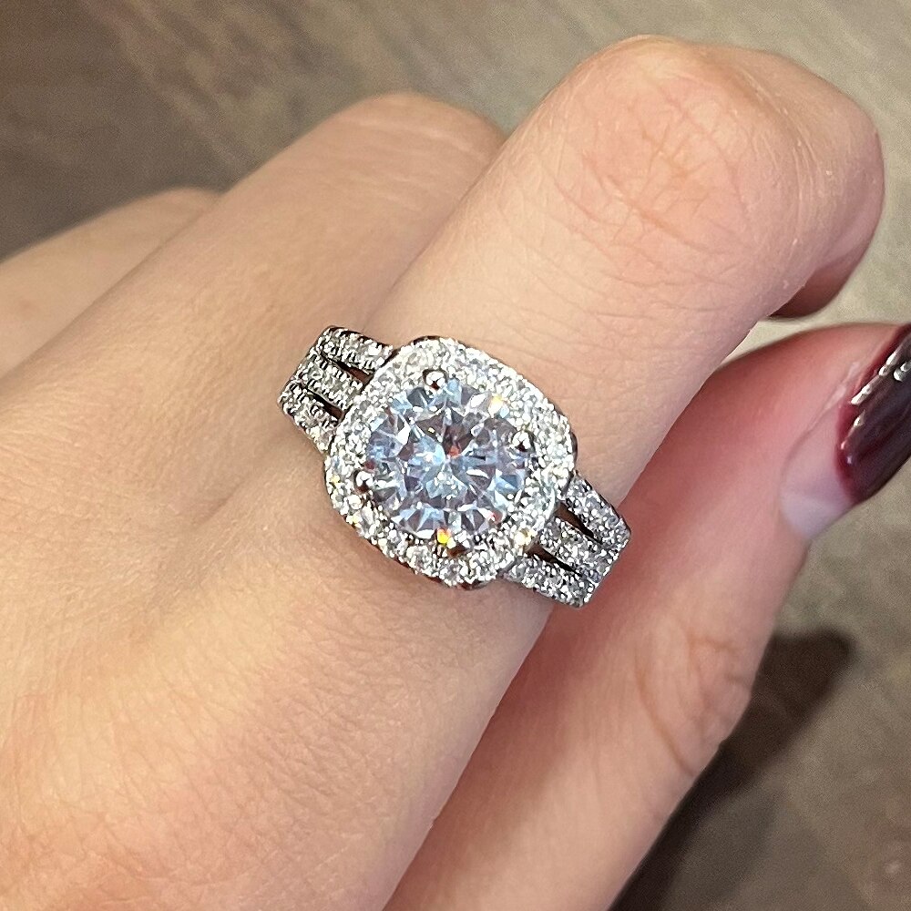 Huitan Trendy Luxe Paar Ringen Voor Mannen/Vrouwen Voorstel Engagement Wedding Bands Ringen 2022 Mode-sieraden