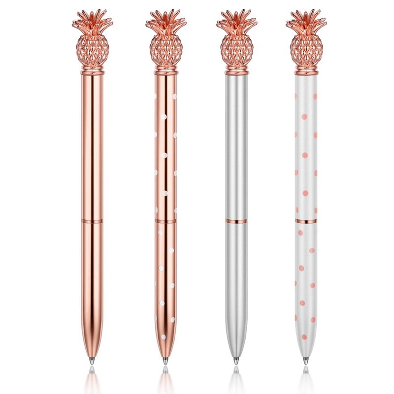 Nuevos bolígrafos de piña, bolígrafos bonitos, bolígrafo de Metal dorado rosa, blanco, suministros de oficina de plata y Accesorios de escritorio escolar, Fantasía