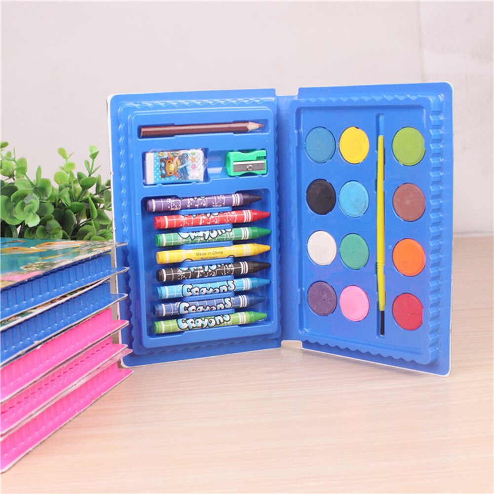 24PCS School Watercolor Pen Art Supplies Crayon Portable Kids Painting Set Children Drawing Tool non-toxic: Blue