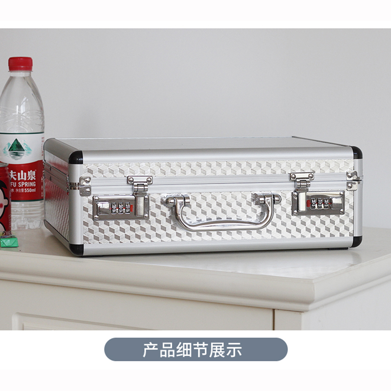Aluminum Tool case suitcase toolbox password box File box Impact resistant safety case equipment camera case with pre-cut foam