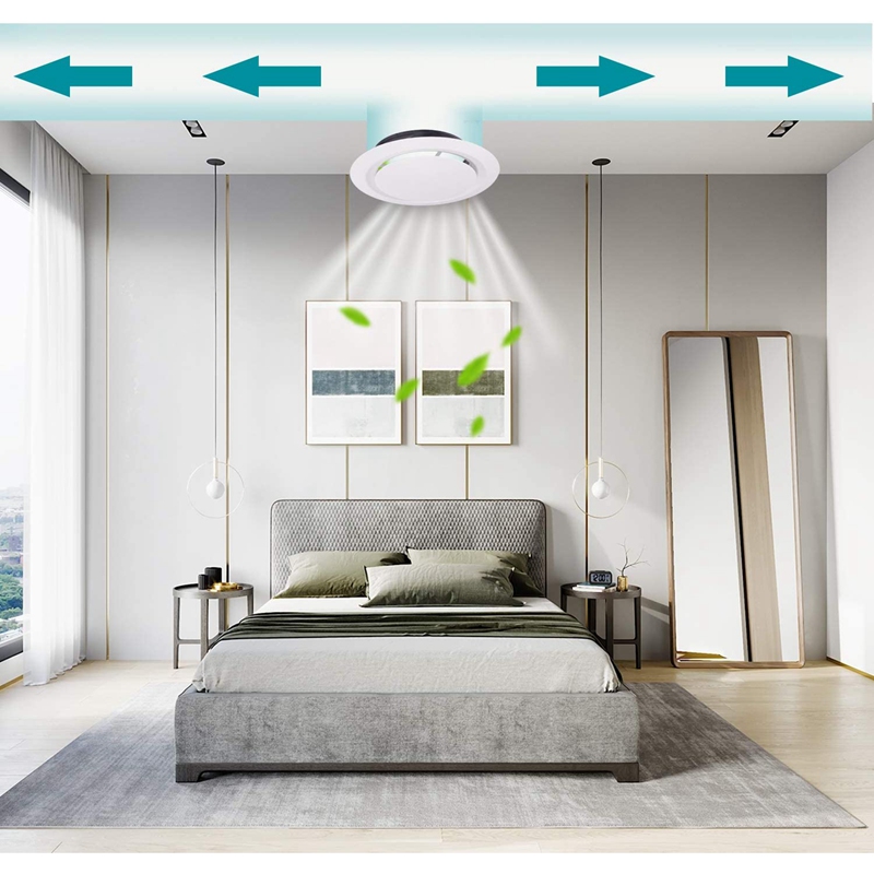 8 Inch Air Vent Covers, ABS Adjustable Soffit Vent, Round Ceiling Diffuser For Exhaust Fan, Inline Duct Fan, Bathroom