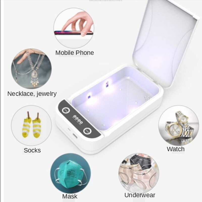 Portable Ultrasonic cleaner UV Sterilizer Box UVC Light Lamp With Wireless Charging for Watch Phone Aromatherapy Esterilizador
