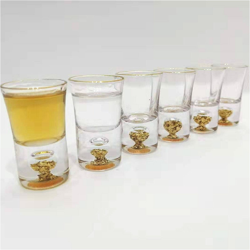 10ml vodka vinglas skottglas guld sprit kopp inbyggd guldfolie skull glas kristall sprit glas vin set