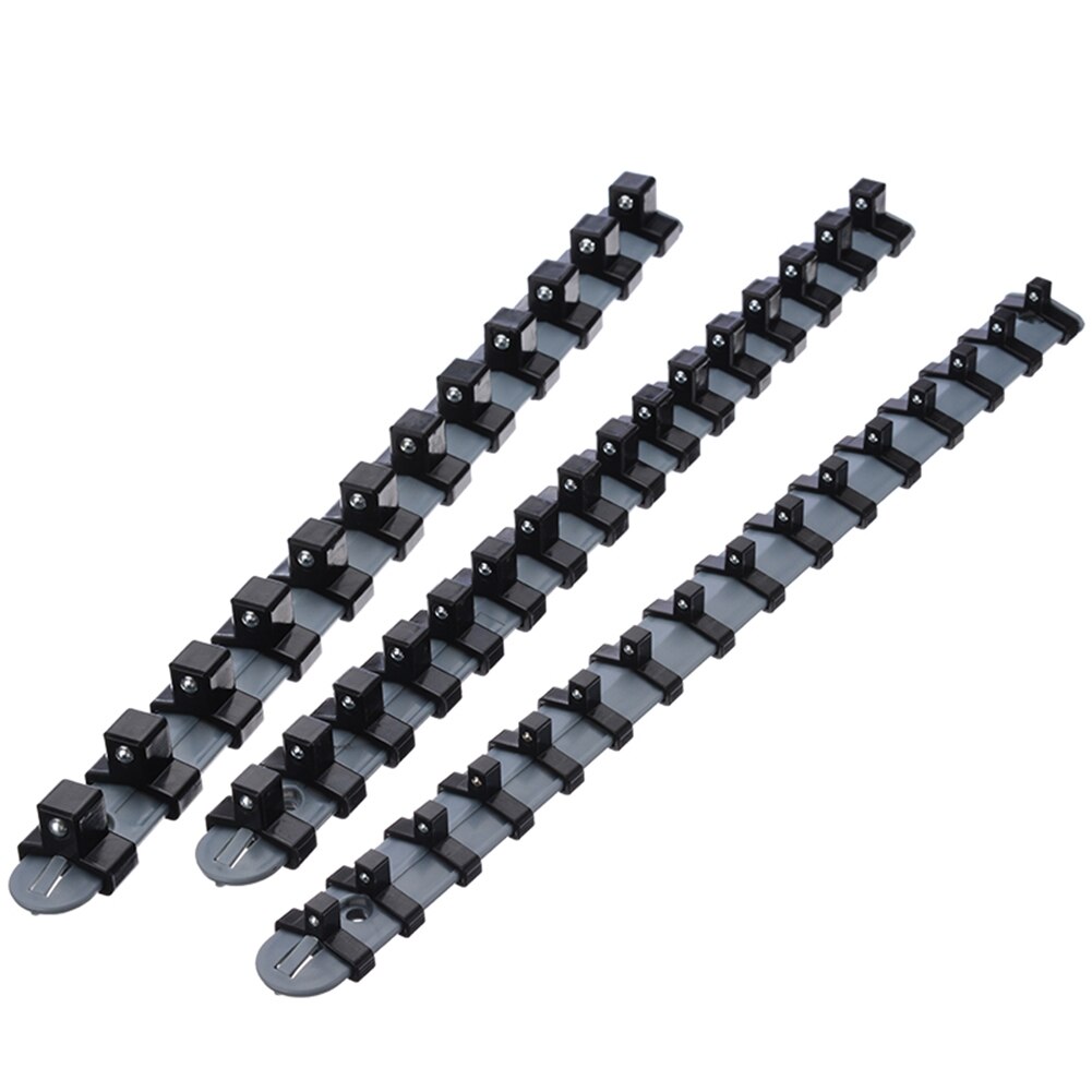 3Pcs Socket Organizer Tray 340 Mm Socket Houder 1/4 "3/8" 1/2 "Dopsleutel Organizer Plastic Socket houder Rack Opslag Verdelen