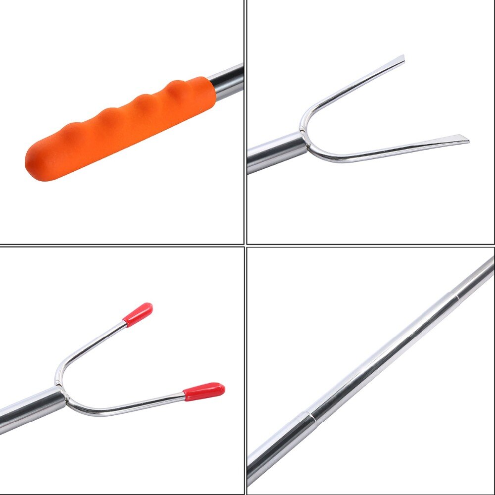 Utensilios para nubes o asado, pinchos telescópicos, tenedor de acero inoxidable extensible, Extra largo, 59"