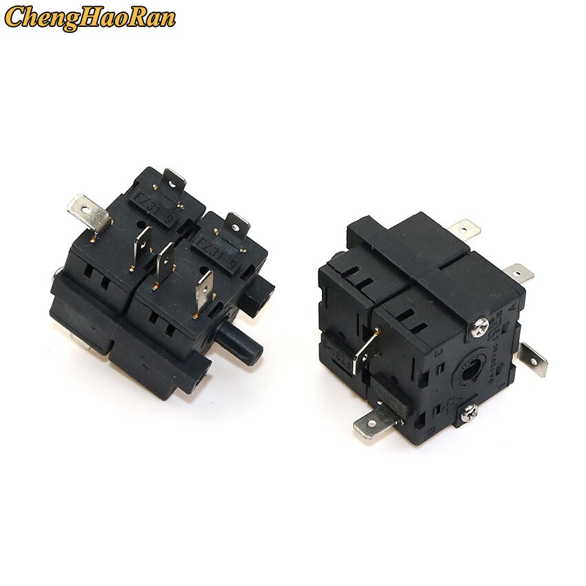 ChengHaoRan 1pcs XK2 FZ31-9 Selector Switch Cycle Gear Double-Layer 6pin 8pin 4/6/7 Position Gear Rotary Switch 16A 15A 250VAC
