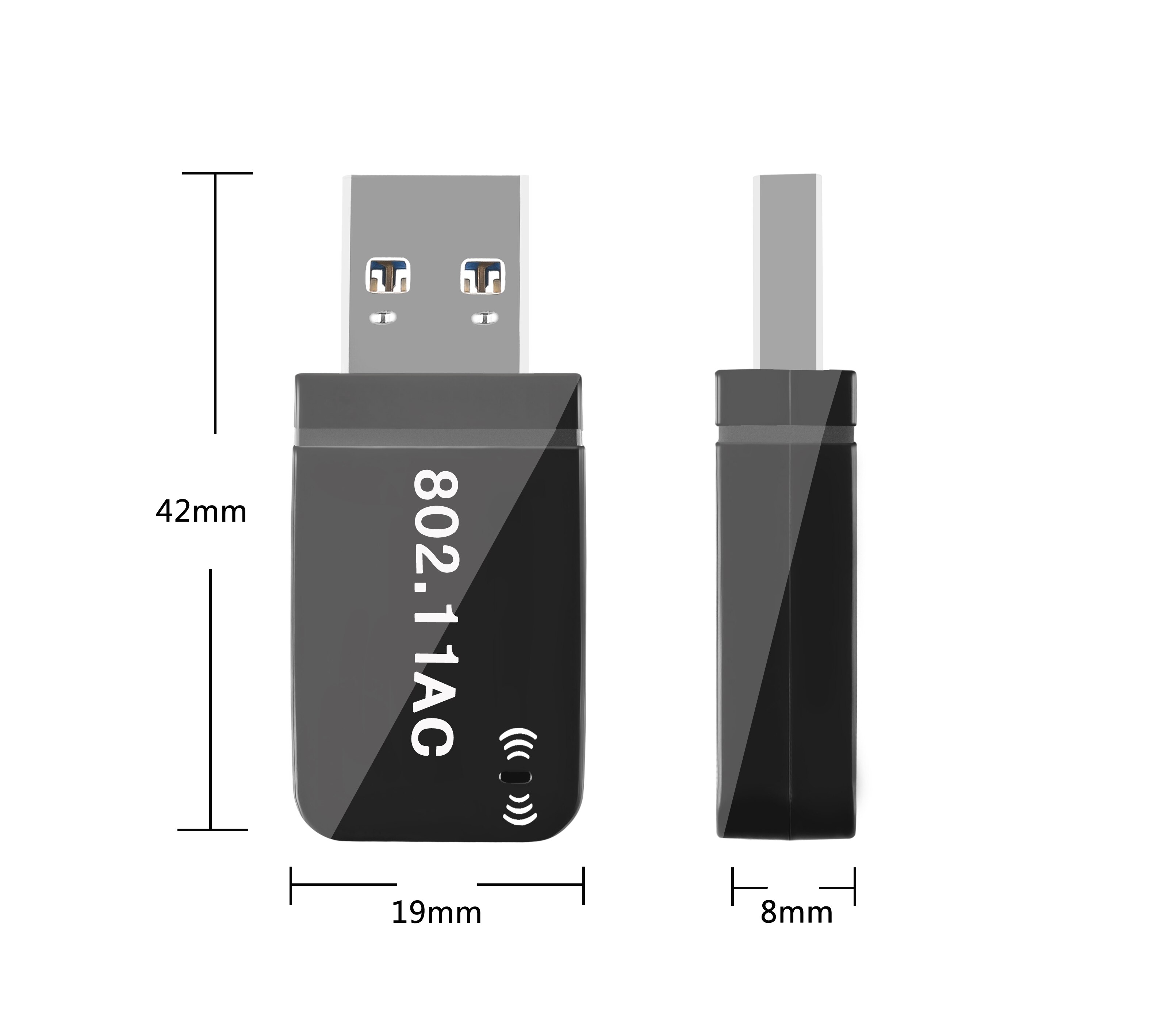 High Speed USB 3.0 Gigabit Wireless Wifi Adapter 2.4Ghz/5Ghz Dual Band Network Card RTL8812BU 2dBi Antenna For PC card