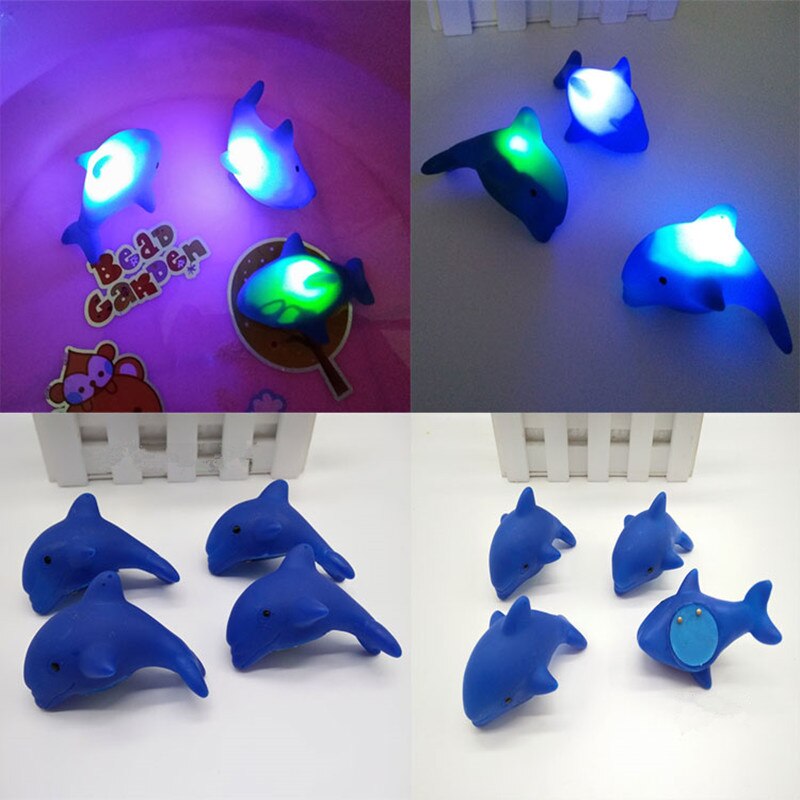 1pc baby vann blinkende flytende delfiner barn automatisk led lyser opp strand leke lys leker for barn bad bad bad svømme