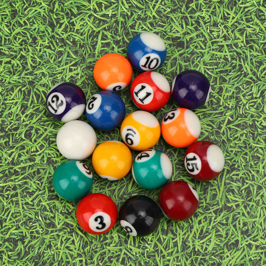 16PCS 25MM Resin Billiard Ball Toys Eco-Friendly Mini Billiard Pool Ball Set For Resin Small Pool Balls Set