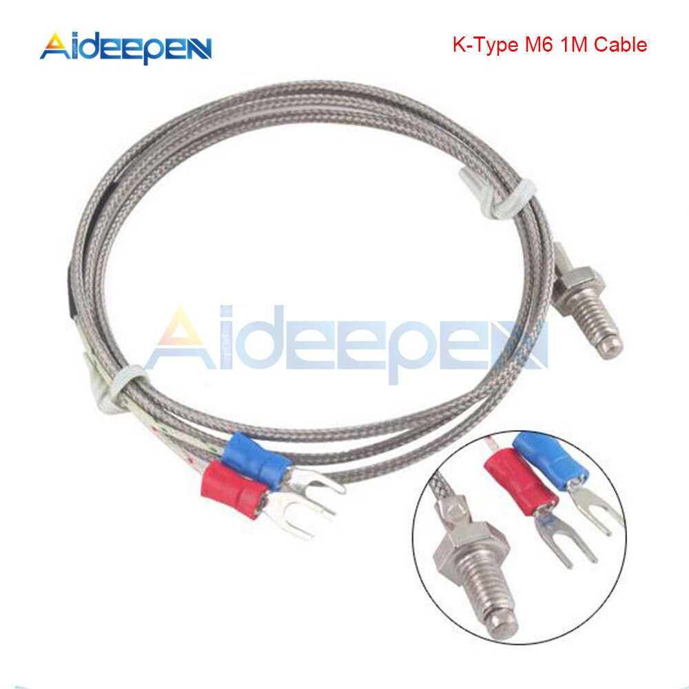 Regolatore di temperatura digitale DC 5V 12V 24V 110V 220V ca-60 ~ 500 gradi sonda tipo K M6 sensore termocoppia termostato incorporato: K-genere M6 1M Probe