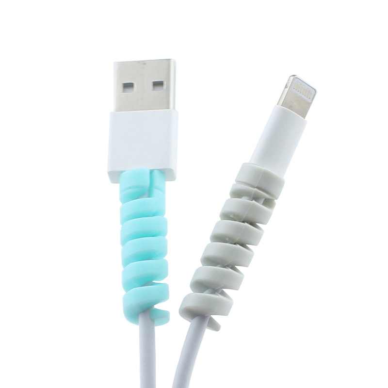 Protector de silicona para cables, enrollador de Cable de silicona, cubierta organizadora para Apple iphone, Cargador USB Cable, 4 Uds.,