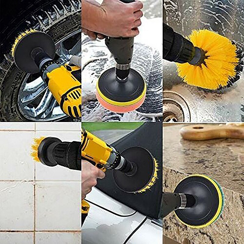 CNIM 8-Pack Electric Drill Brush Cordless Drill Scrub Pads Grout Power Scrubber Cleaning Pool Brush Tub House Super Absorb