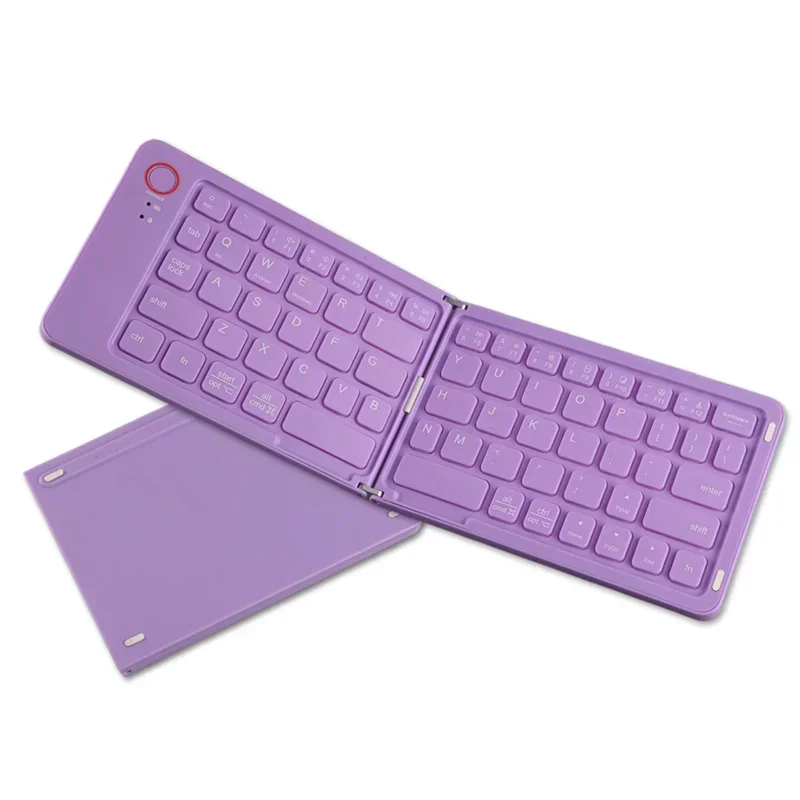 Spanish/Hebrew/Russian/Portuguese/Korean Folding Keyboard Bluetooth Keyboard Portable For Tablet iPad PC Android IOS Windows: Pewter / White Switch