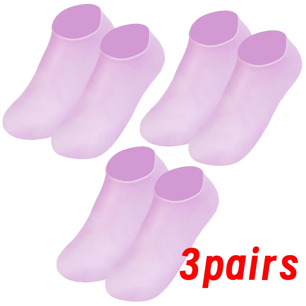 Silikonfuktande strumpor fotvård anti-sprickbildning anti-uttorkande elastiska fotspa-strumpor tar bort död hud återanvändbara pedikyrverktyg: Armégrön