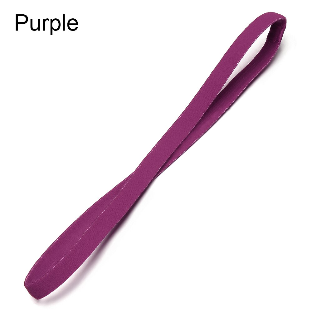Diadema elástica fina de Color caramelo, cinta para la cabeza antideslizante para deporte, Yoga, gomas para el pelo, accesorios para el cabello, 1 unidad: purple