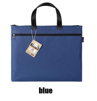 Deli 1pcs Waterproof File Folder Capacity Double Layers Document Holder Zipper File Bag with Handle Waterproof Canvas Handbag