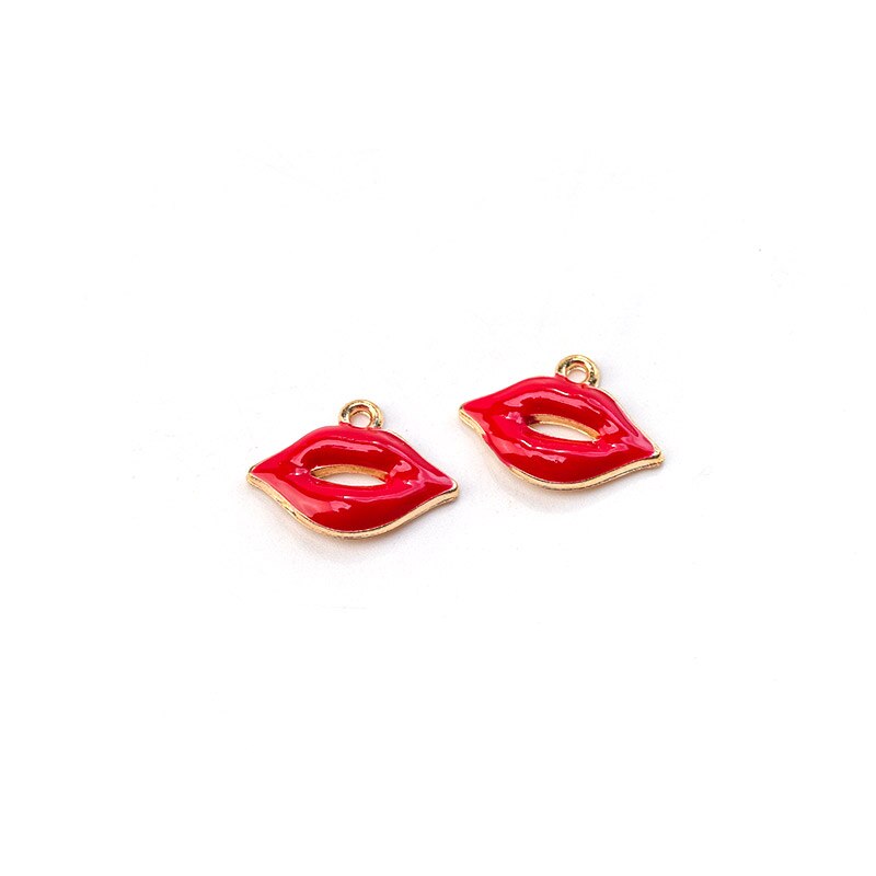 10pcs/lot Mouth Lips Charms Lipstick Floating Enamel Charms Alloy Lip pendant Fit Necklaces Bracelets DIY Jewelry Accessories