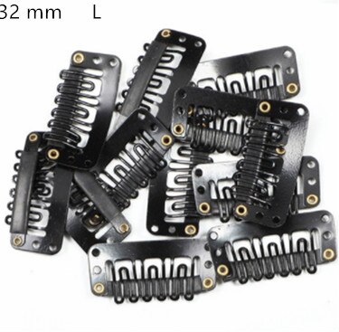 Clips de perruque U 3.2cm 2.7cm, 20 pièces/ensemble, Clips pour Extensions de cheveux naturels/tissage, accessoires de Salon moyen: L  black
