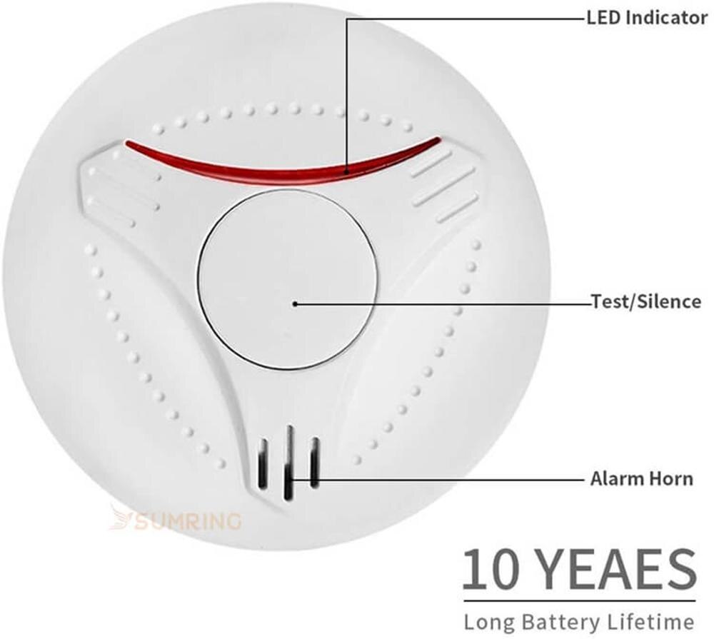 Interconnected Fire Smoke Alarms 433mhz With DC3V Battery Included Smoke Detectors 10 Years For Your Life Safe