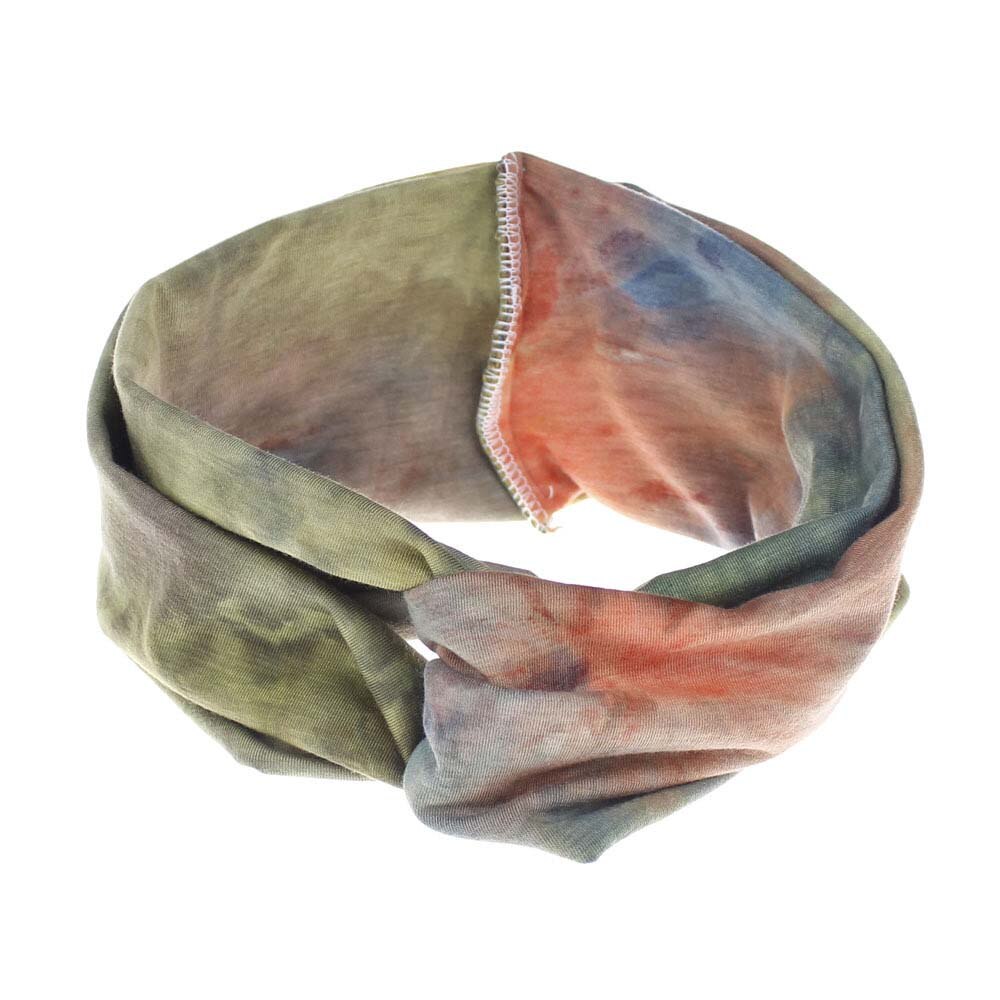 1 stücke Boho binden Farbstoff Baumwolle Stirnbänder Bandana Turban Kreuz Kopf wickeln Elastische Frauen Mädchen Haar Bands Haar Zubehör Verband: Grün