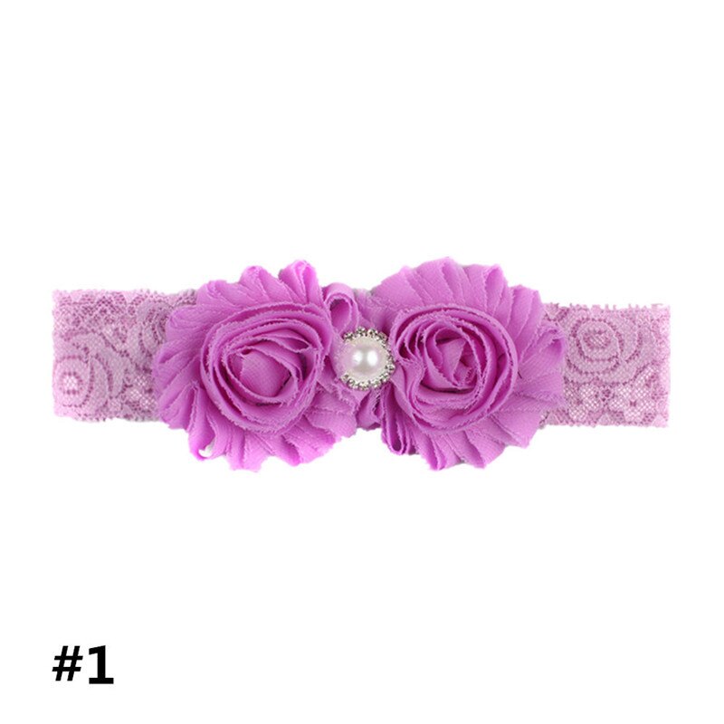 Baby Mooie Hoofdband Tulband Bloem Parel Boog Pasgeboren Meisjes Hoofdbanden Elastische Kids Peuter Haarband Prinses Haar Accessoires