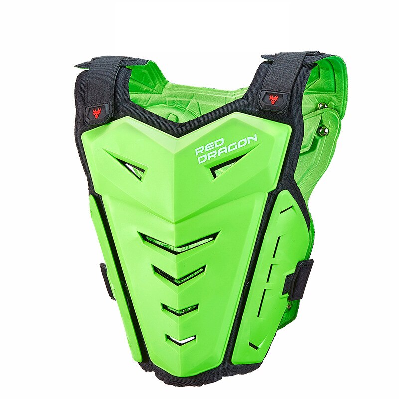 Carrocería de motocicleta chaleco armadura Motocross pecho Protector Off-Road Moto chaqueta de montar de la motocicleta Protector armadura de cuerpo: Green Vest 5