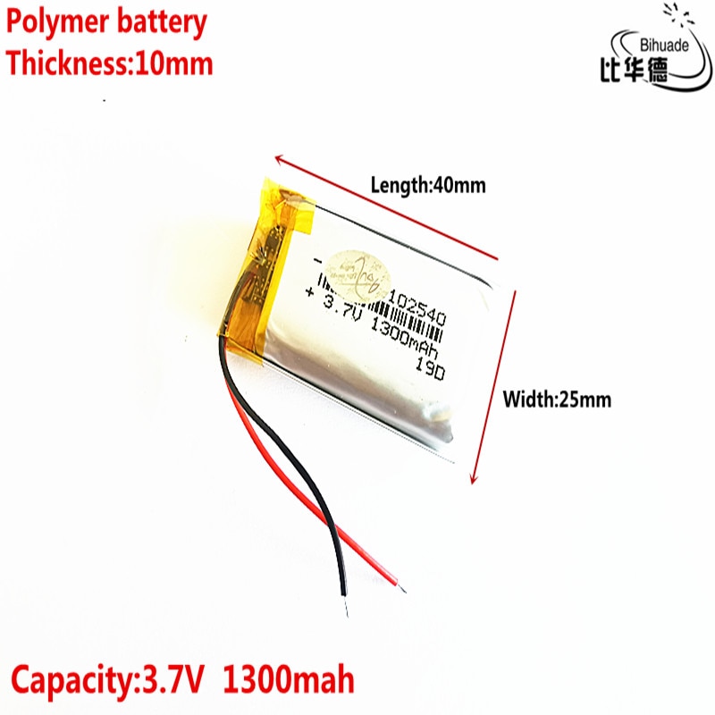 Batería de energía de litio de buena de 3,7 V,1300mAH, 102540 polímero de iones de litio/Li-ion para tableta, pc, GPS,mp3,mp4