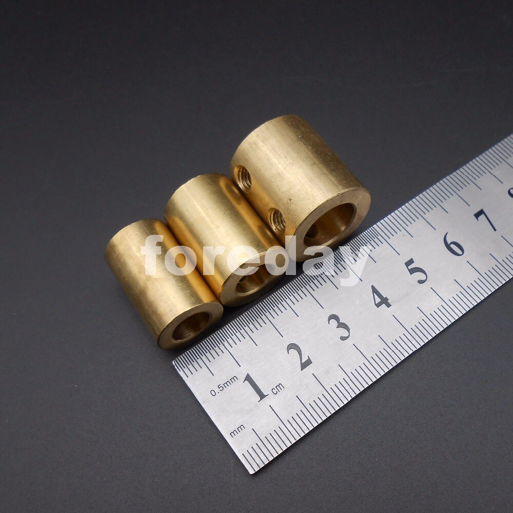 Messing kobber aksel motor stiv kobling kobling 4mm 5mm 6mm 7mm 8mm 10mm 12mm + fri unbrakonøgle 22mm dia . 14 16 20mm * fd622-639