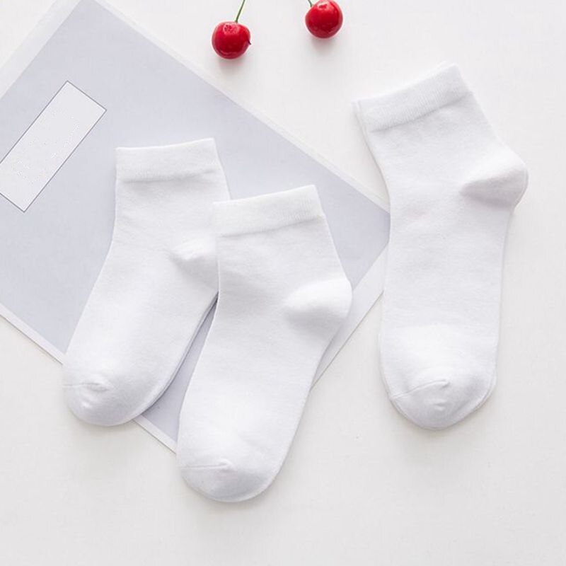 Calcetines deportivos blancos suaves para niños y niñas, medias largas suaves para primavera, verano, otoño e invierno, 5 pares