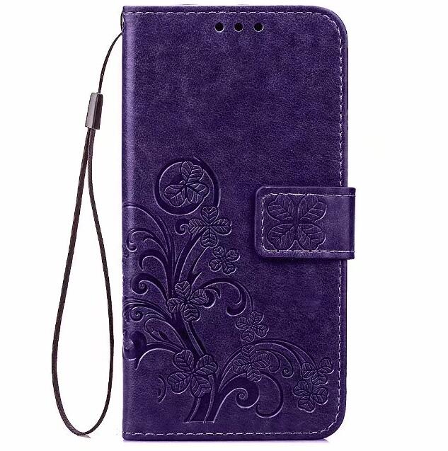 Abdeckung Telefonkasten Für Nokia Lumia 930 5,0 "N930 Flip Pu-leder TPU Shell Klee Diamant Stil Holster Tasche Kick High: Purple