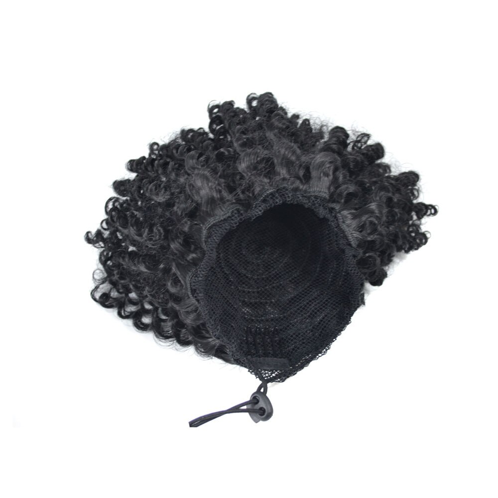 Jeedou sort farve afrikansk hår knold chignon hårtilbehør krøllet hår syntetisk scrunchie wrap damehår hestehale