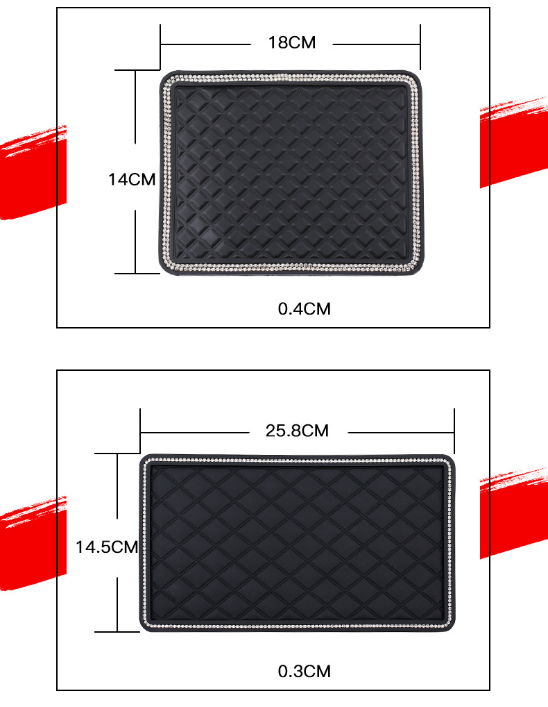 Auto Anti-Slip Pad Mat voor Mobiele Telefoon mp4 GPS Strass Anti Slip Cover PVC Auto Sticky Non Slip pads