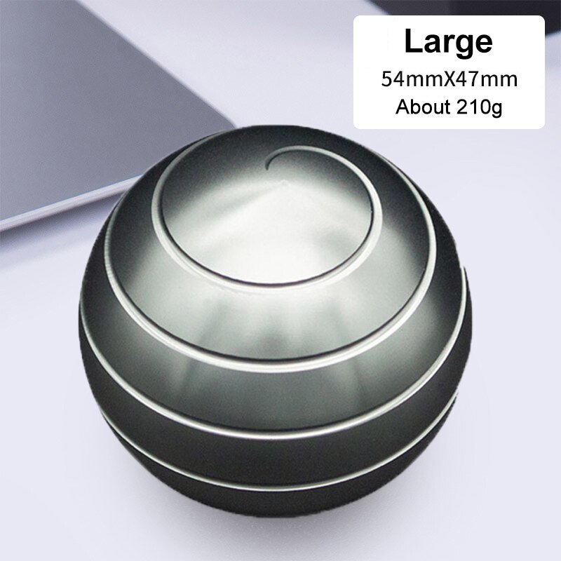 38/45/54mm Mini Desktop Stress Relief Toy Revolving Decompression Ball Desk Office Decor Art Toy Rotary Tabletop Ball for Kids: L Gray